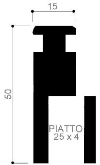 cod. art. FM1405 : porta racle in alluminio per serigrafia o settore tessile